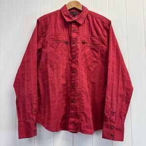 Guess Men's Western Embroidered Western Cowboy Rodeo Button Up Shirt‎ Size XL